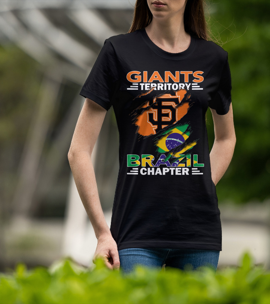 Giants Territory Brazil Chapter San Francisco Giants Logo Brazilian Flag T-Shirt