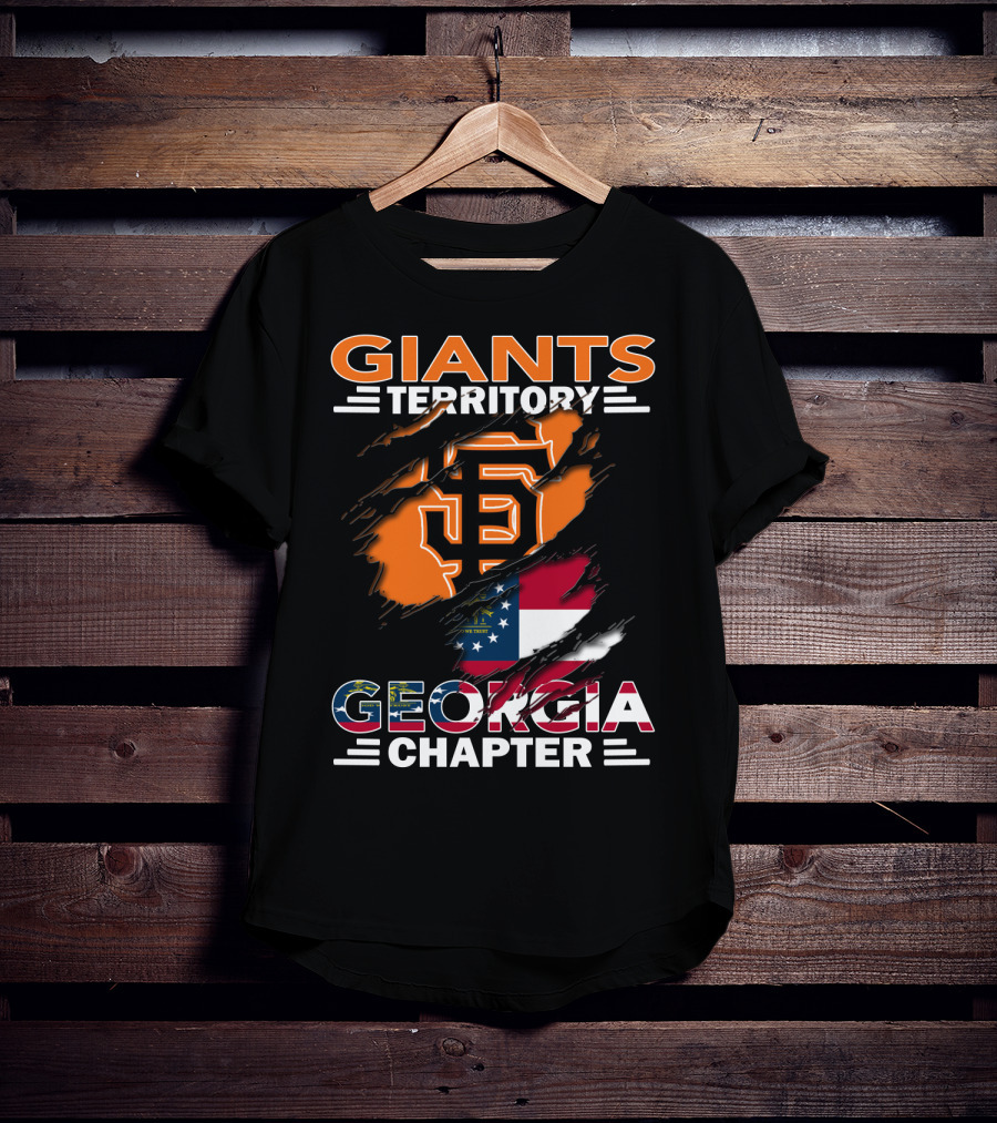 Giants Territory Georgia Chapter Sf Logo Georgia Flag T-Shirt
