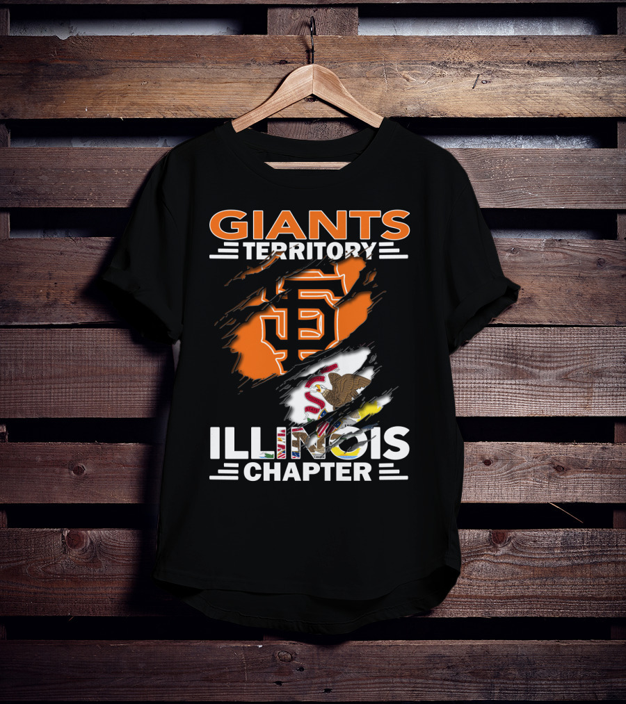 Giants Territory Illinois Chapter Sf Logo Illinois Flag T-Shirt