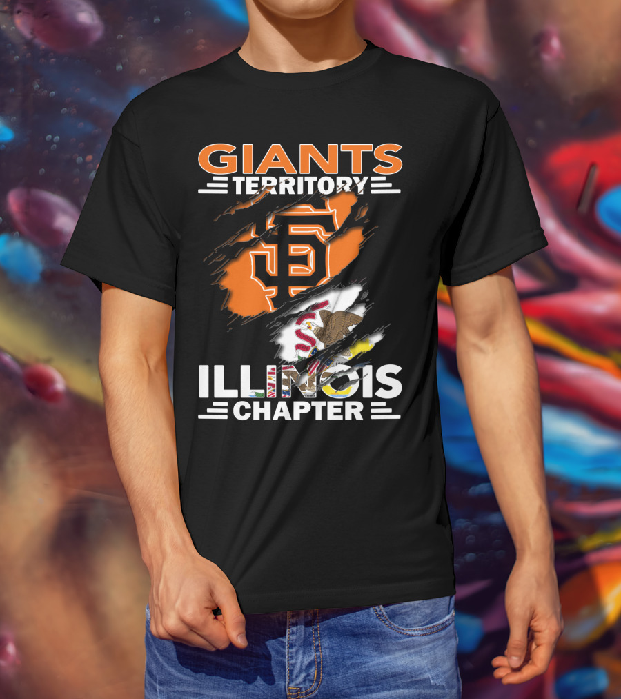 Giants Territory Illinois Chapter Sf Logo Illinois Flag T-Shirt
