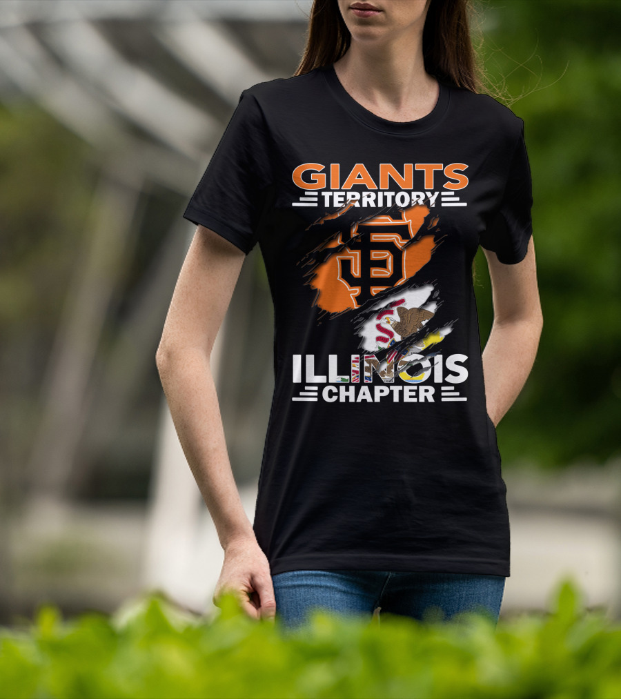 Giants Territory Illinois Chapter Sf Logo Illinois Flag T-Shirt