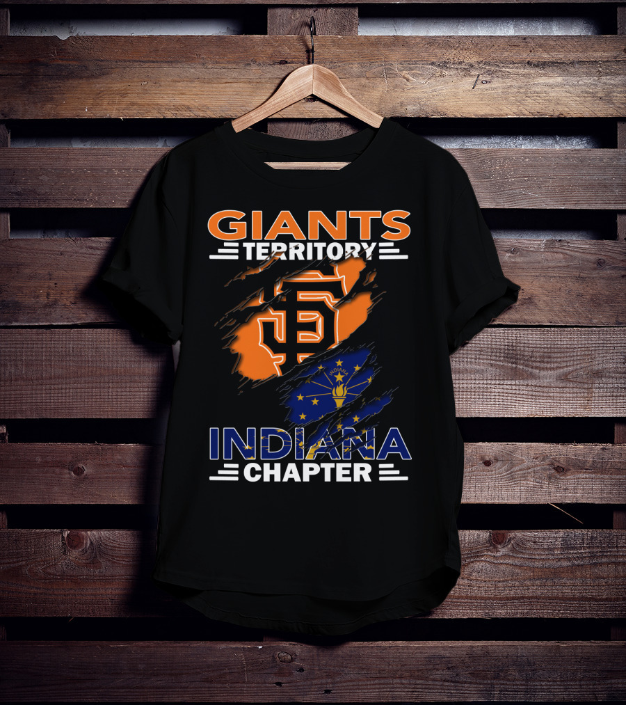 Giants Territory Indiana Chapter Sf Logo And Indiana Flag T-Shirt