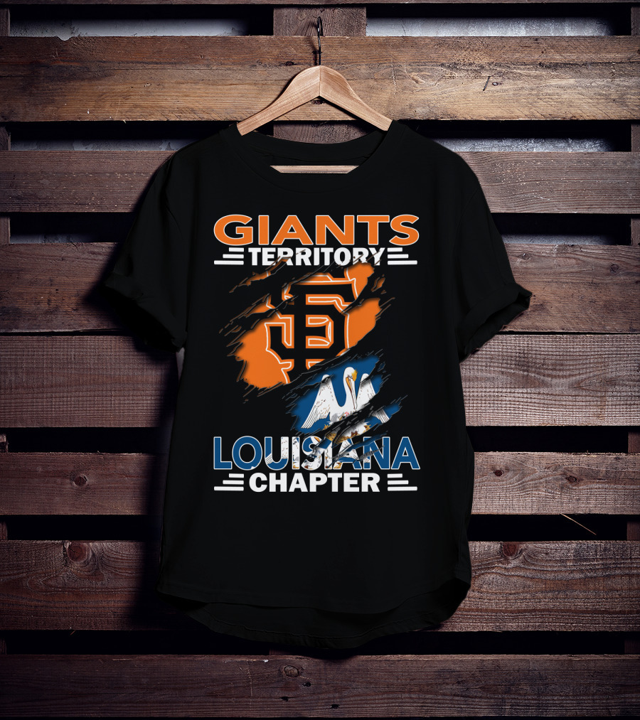 Giants Territory Sf Logo Louisiana Chapter Pelican T-Shirt