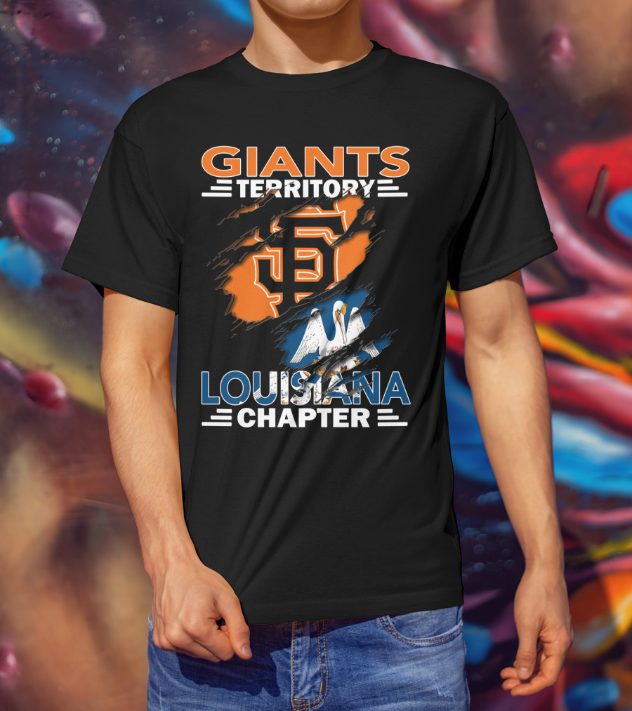 Giants Territory Sf Logo Louisiana Chapter Pelican T-Shirt