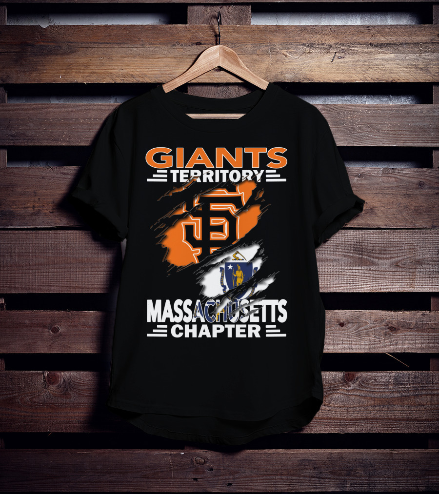 Giants Territory Massachusetts Chapter Sf Logo State Flag T-Shirt