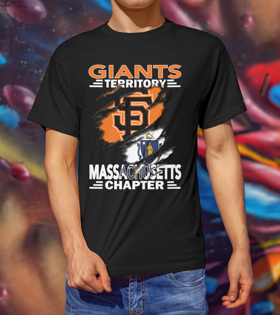 Giants Territory Massachusetts Chapter Sf Logo State Flag T-Shirt