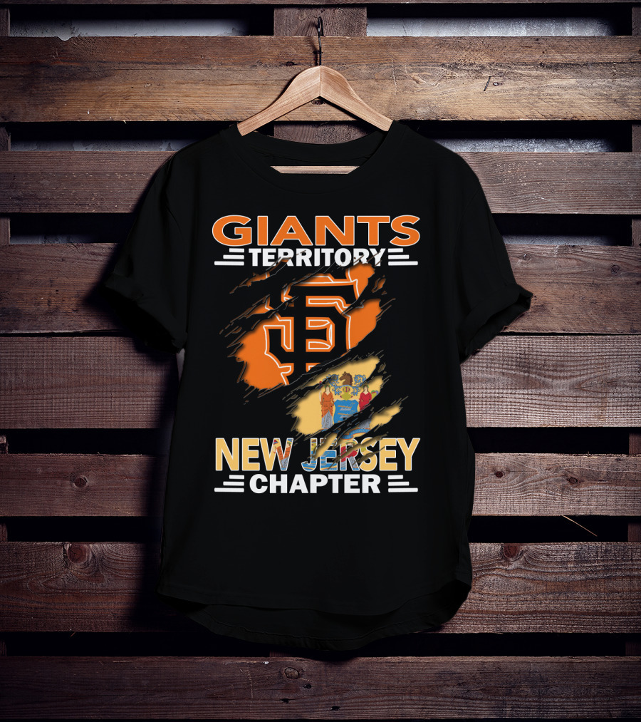 Giants Territory New Jersey Chapter San Francisco Logo And State Flag T-Shirt