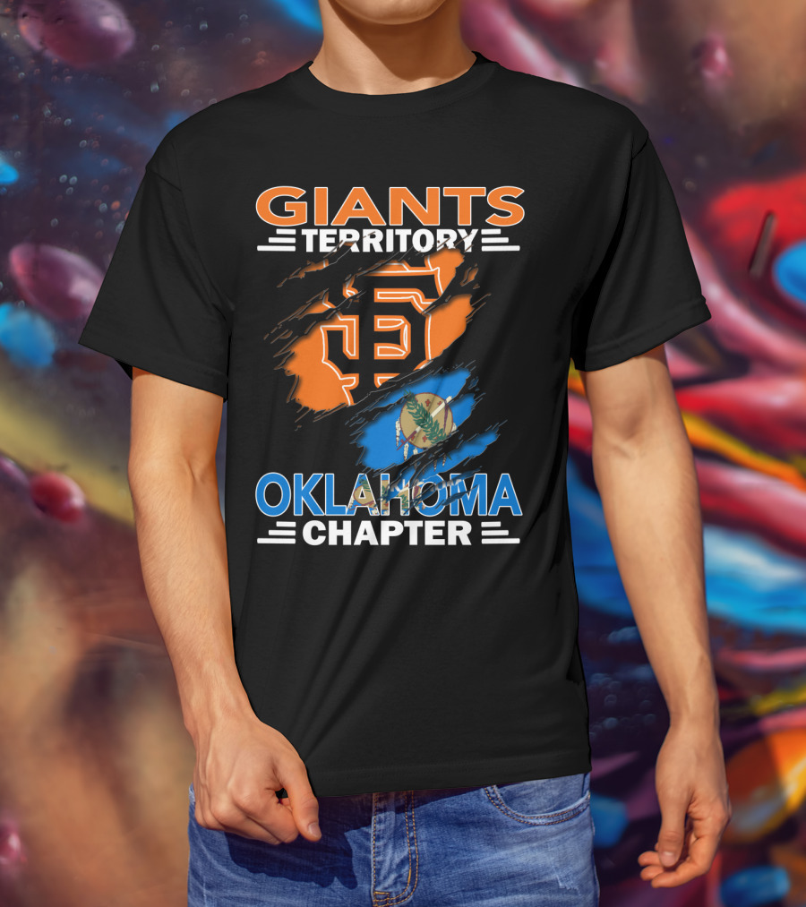 Giants Territory Oklahoma Chapter San Francisco Giants Logo And Oklahoma State Flag T-Shirt