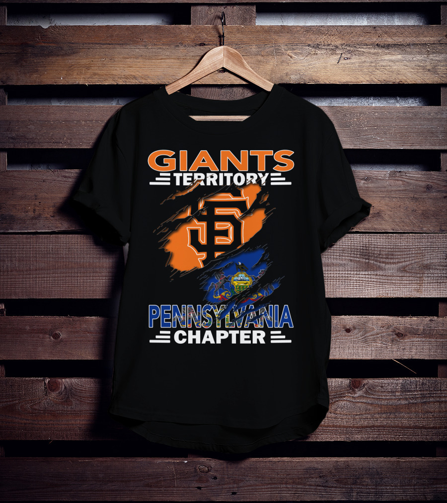 Giants Territory Pennsylvania Chapter San Francisco Giants Logo And Pennsylvania State Symbol T-Shirt