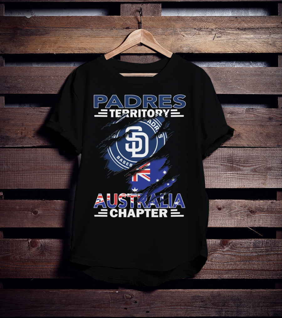 Padres Territory Australia Chapter San Diego Baseball Logo Australian Flag T-Shirt