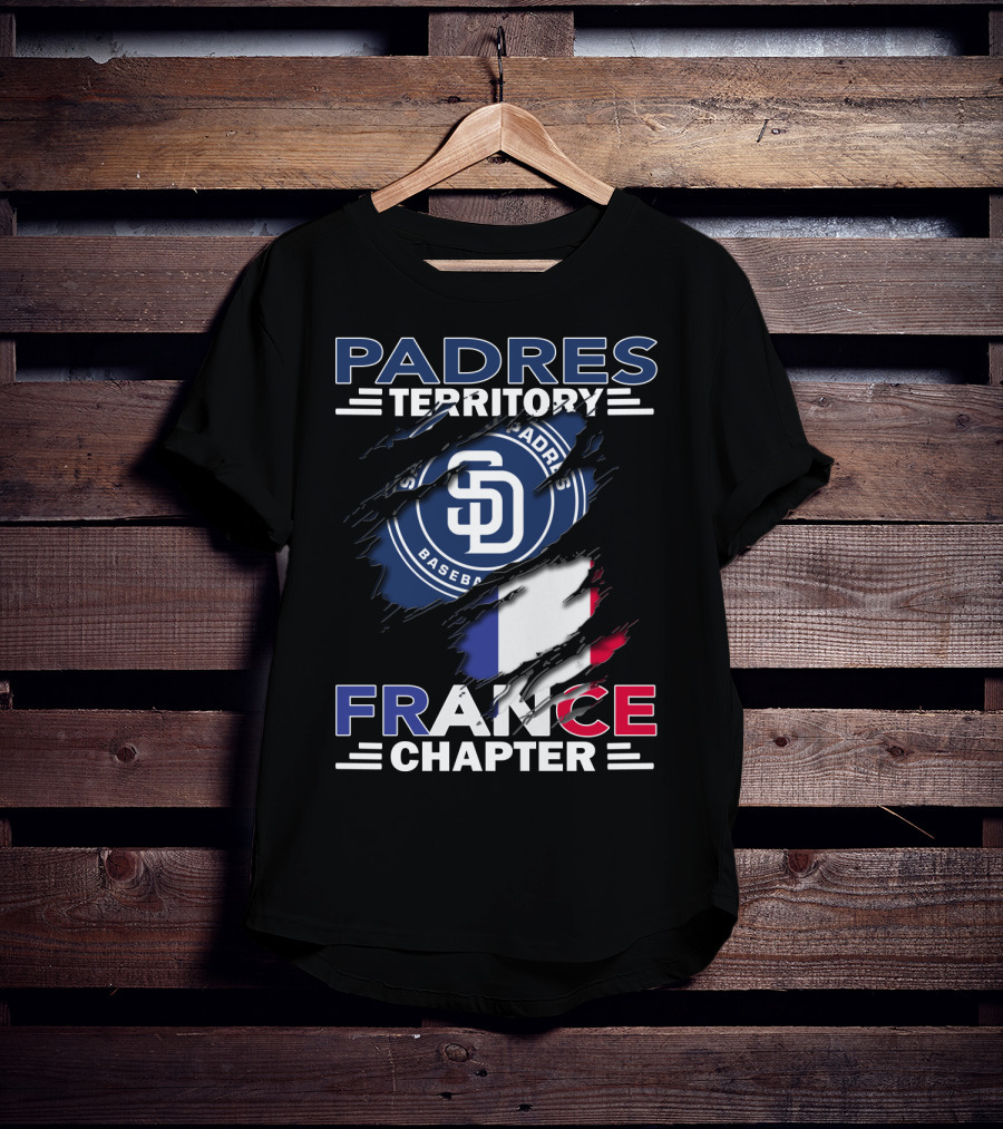 Padres Territory France Chapter SD Baseball Logo And French Flag T-Shirt