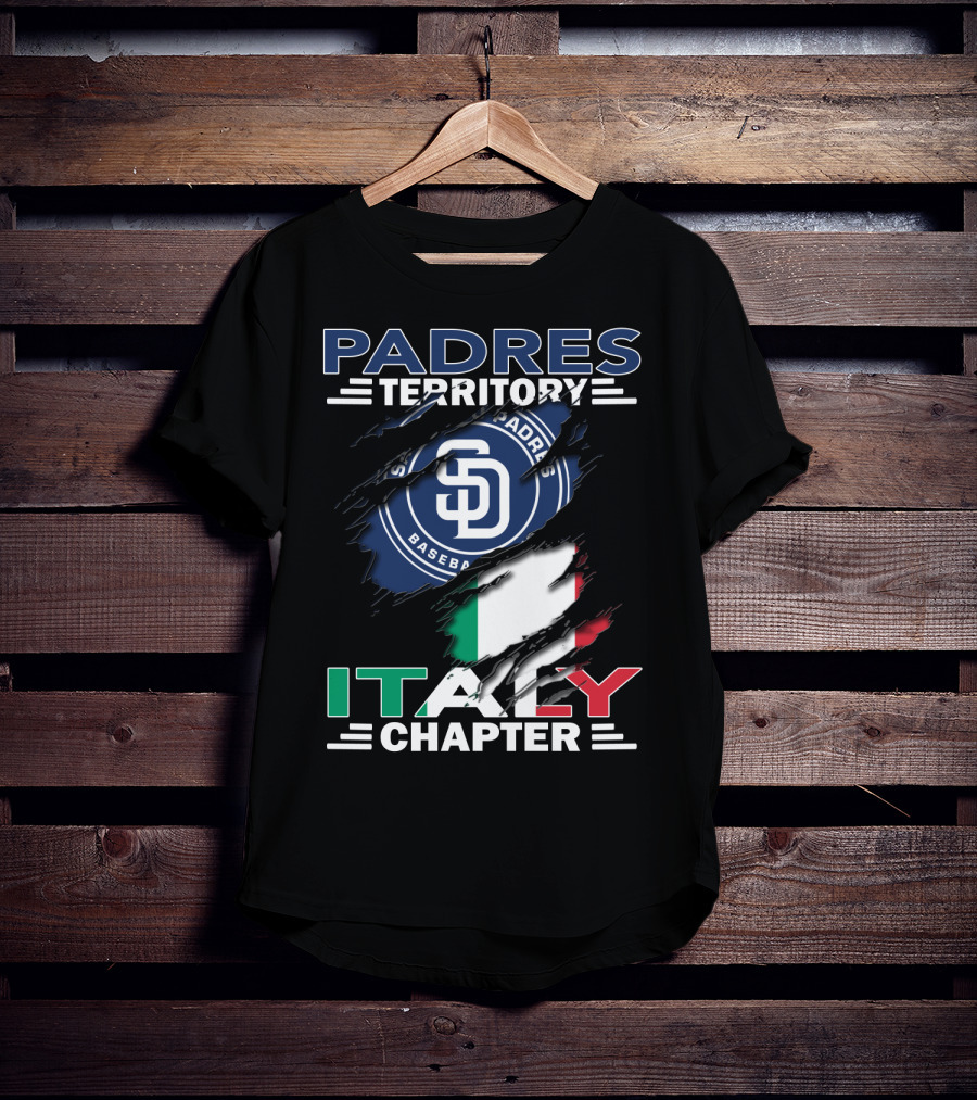 Padres Territory Italy Chapter Baseball Sd Logo Italian Flag T-Shirt