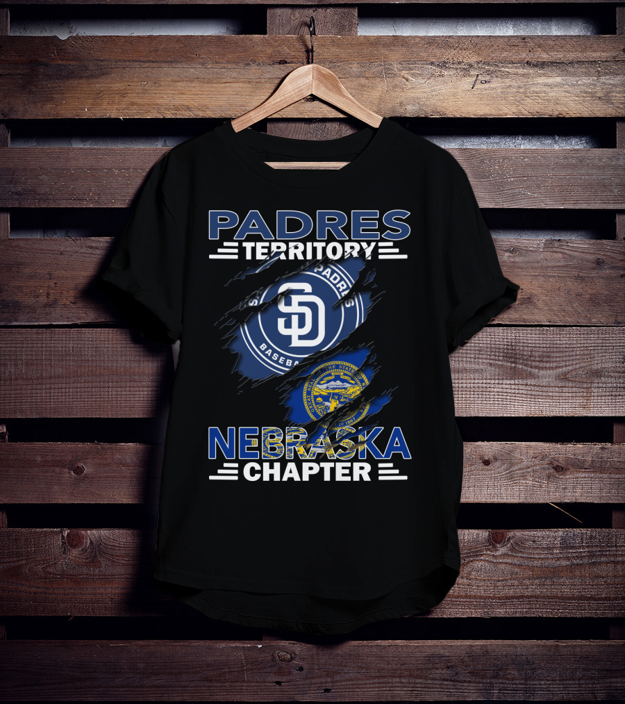 Padres Territory Nebraska Chapter San Diego Padres Baseball Logo And Nebraska State Seal T-Shirt