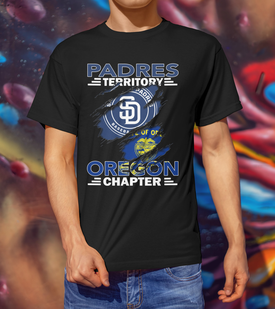 San Diego Padres Territory Oregon Chapter State Seal Rip T-Shirt