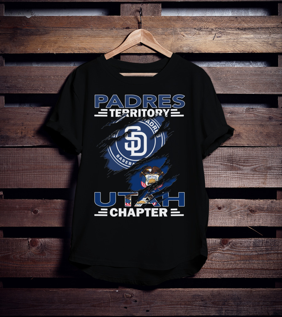 Padres Territory Utah Chapter San Diego Padres Baseball Utah State Flag Integration T-Shirt