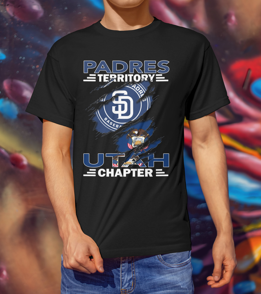 Padres Territory Utah Chapter San Diego Padres Baseball Utah State Flag Integration T-Shirt