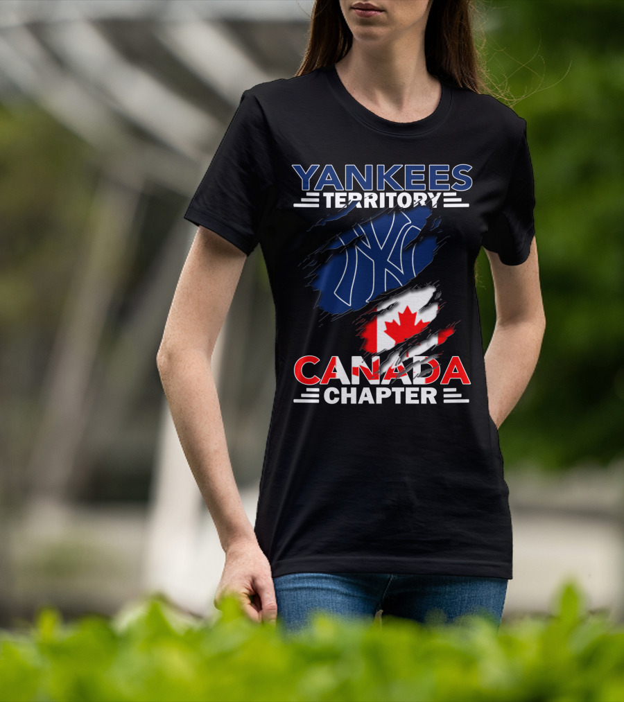 Yankees Territory Canada Chapter Yankees Logo And Canadian Flag T-Shirt