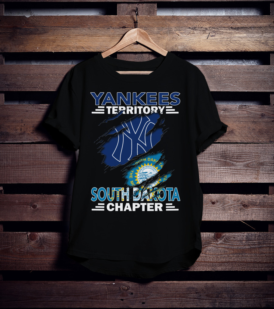 Yankees Territory South Dakota Chapter Yankees Logo South Dakota Flag T-Shirt