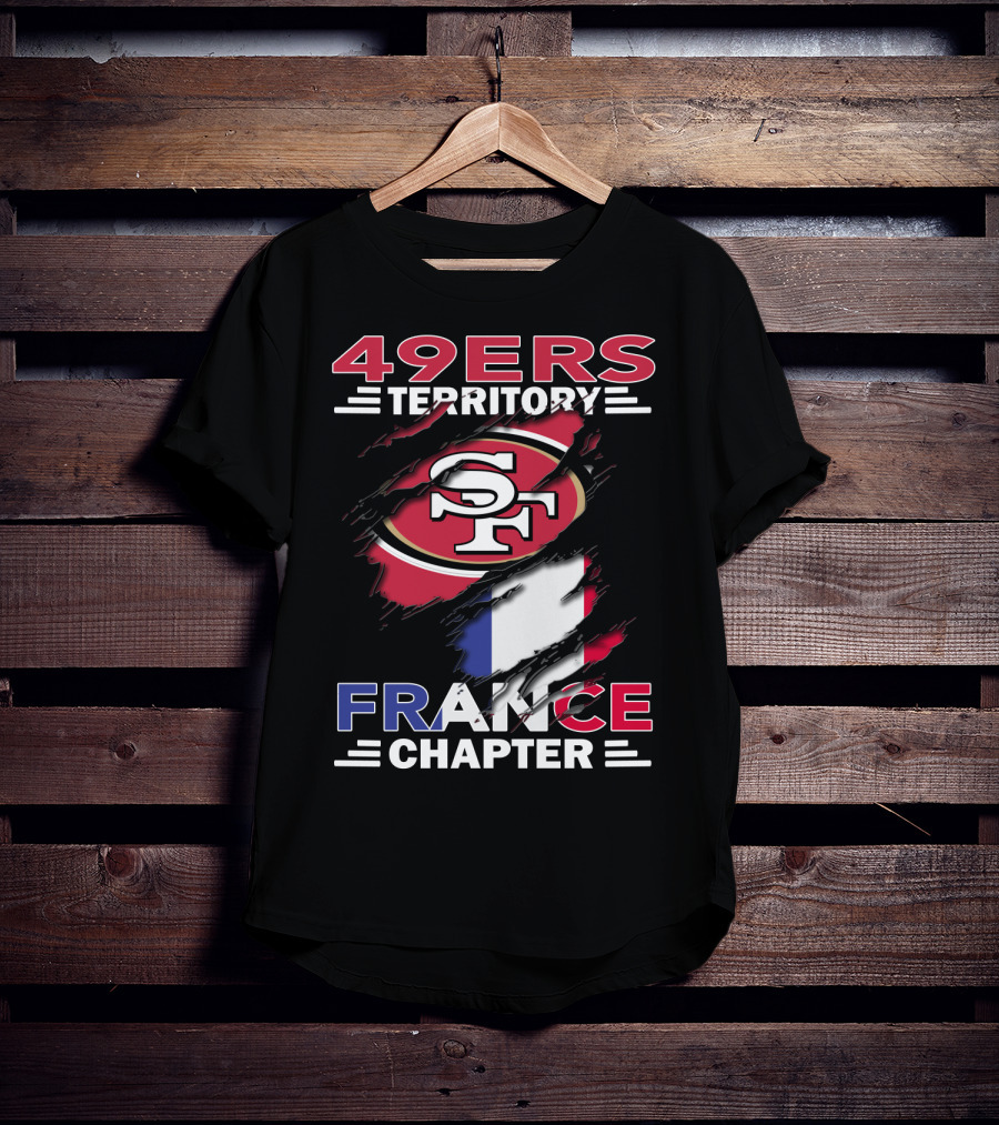 49ers Territory France Chapter SF Logo French Flag T-Shirt