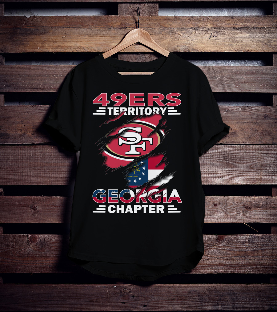 49ers Territory Georgia Chapter SF Logo With State Flag T-Shirt