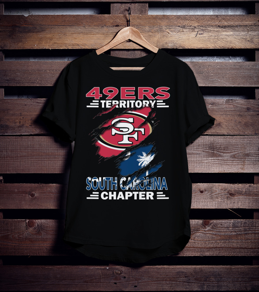 49ers Territory South Carolina Chapter SF Logo Palmetto Flag T-Shirt