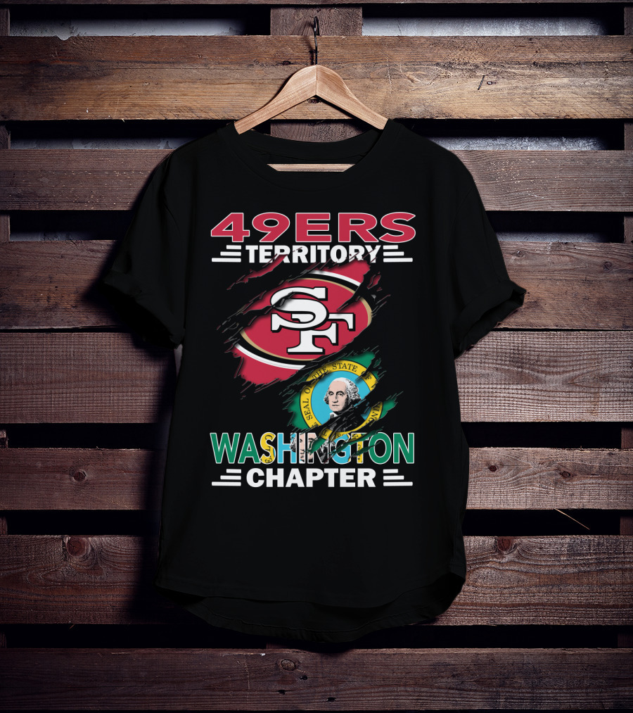 49ers Territory Washington Chapter SF Logo And Washington State Seal T-Shirt