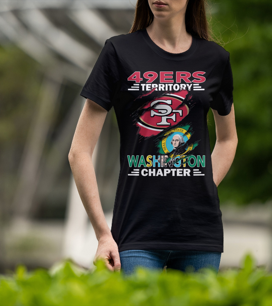 49ers Territory Washington Chapter SF Logo And Washington State Seal T-Shirt