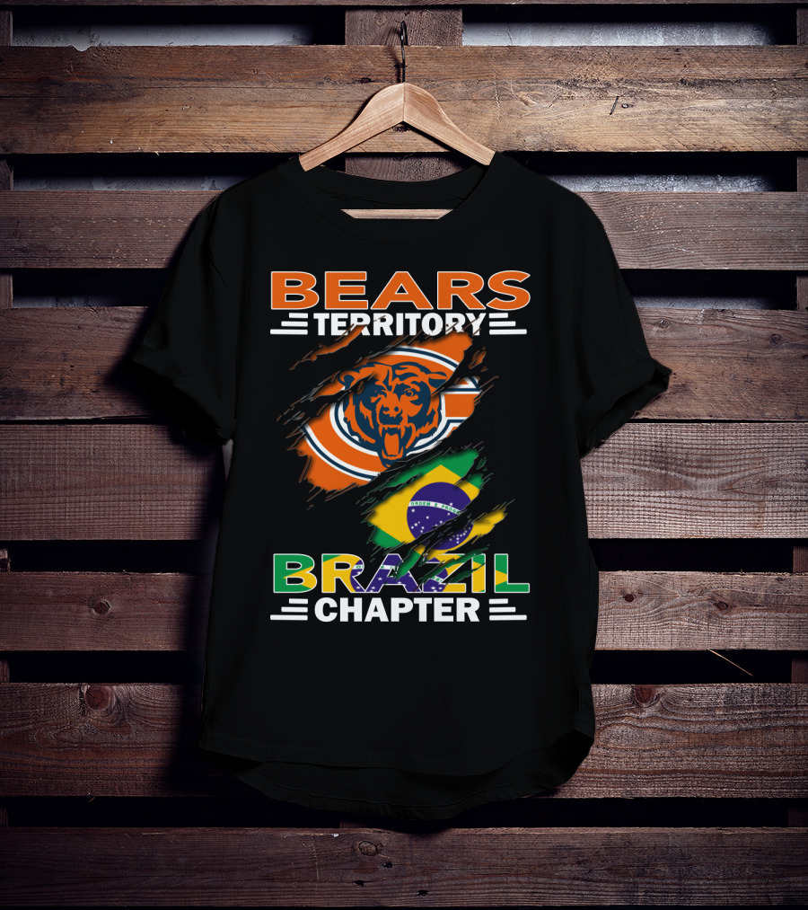 Bears Territory Brazil Chapter Chicago Bears Fan Club Brazil Flag T-Shirt