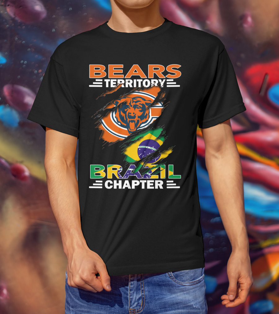 Bears Territory Brazil Chapter Chicago Bears Fan Club Brazil Flag T-Shirt