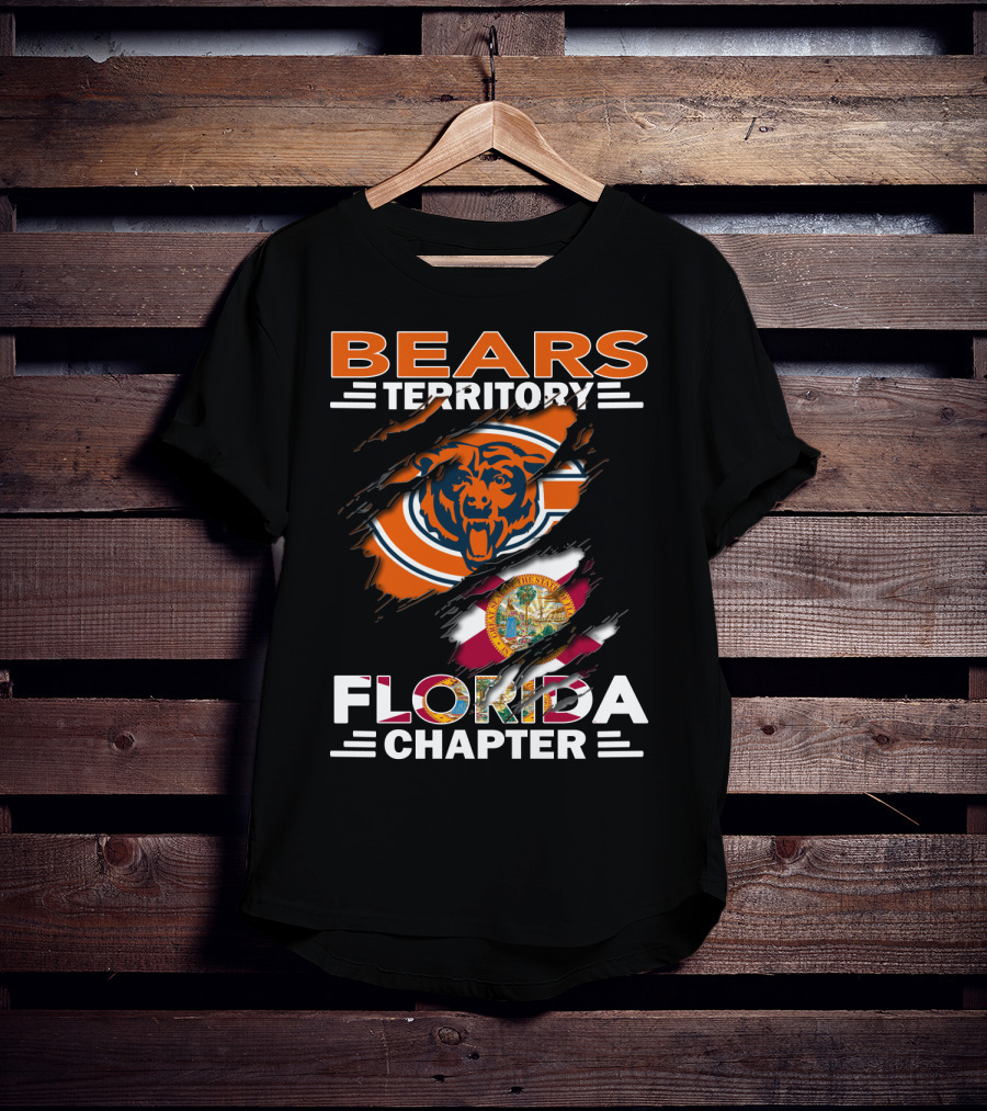 Bears Territory Florida Chapter Chicago Bears Logo And Florida State Flag T-Shirt