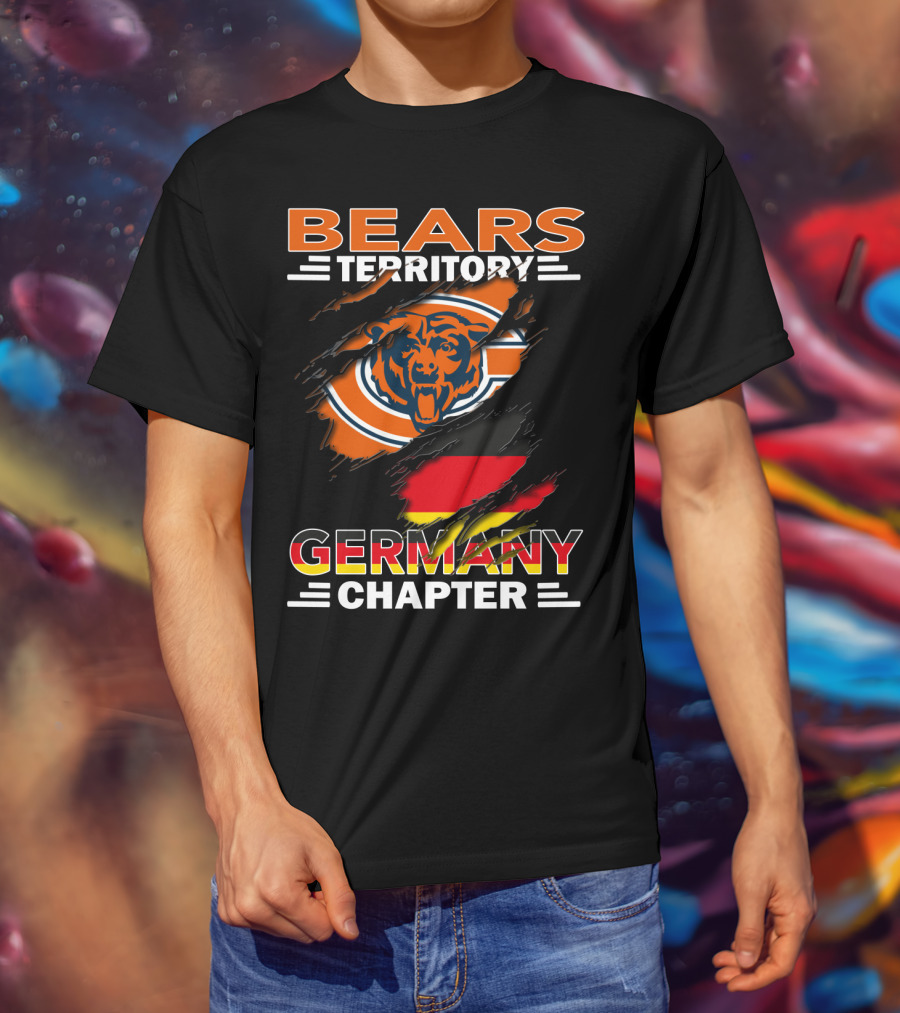 Bears Territory Germany Chapter Chicago Bears Logo German Flag T-Shirt