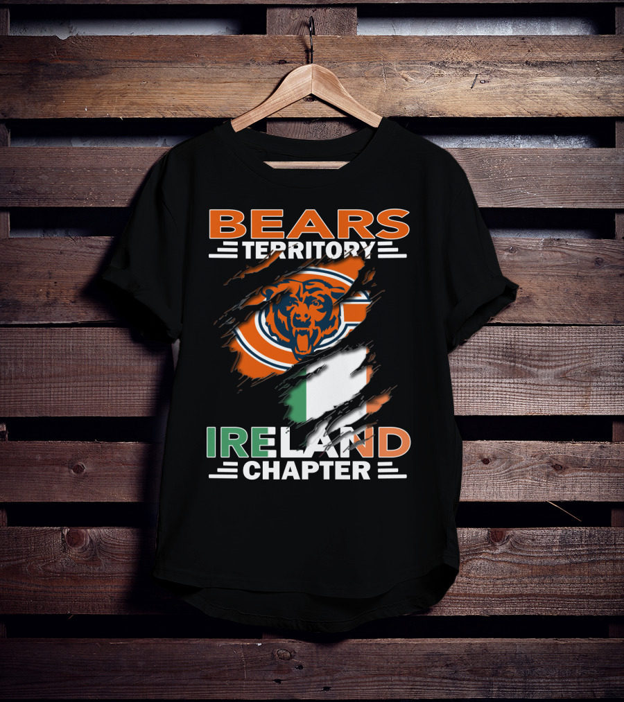Bears Territory Ireland Chapter Chicago Bears Irish Flag Fan Club T-Shirt
