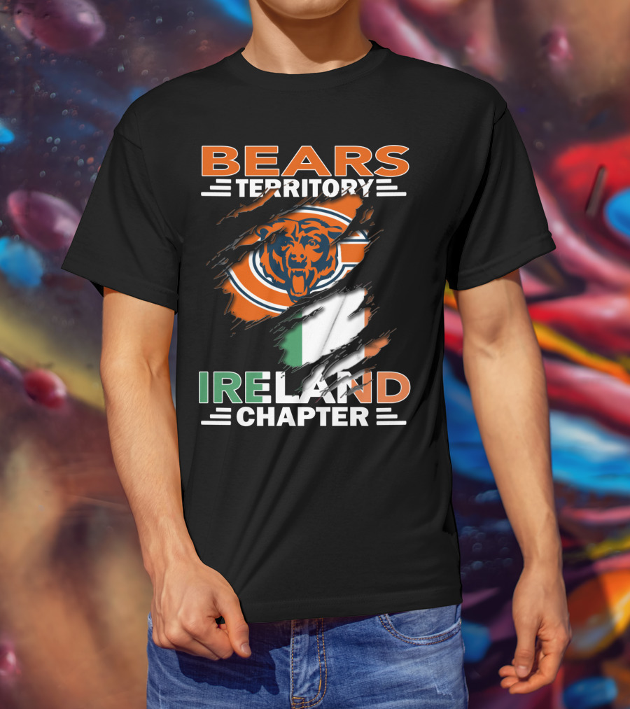 Bears Territory Ireland Chapter Chicago Bears Irish Flag Fan Club T-Shirt
