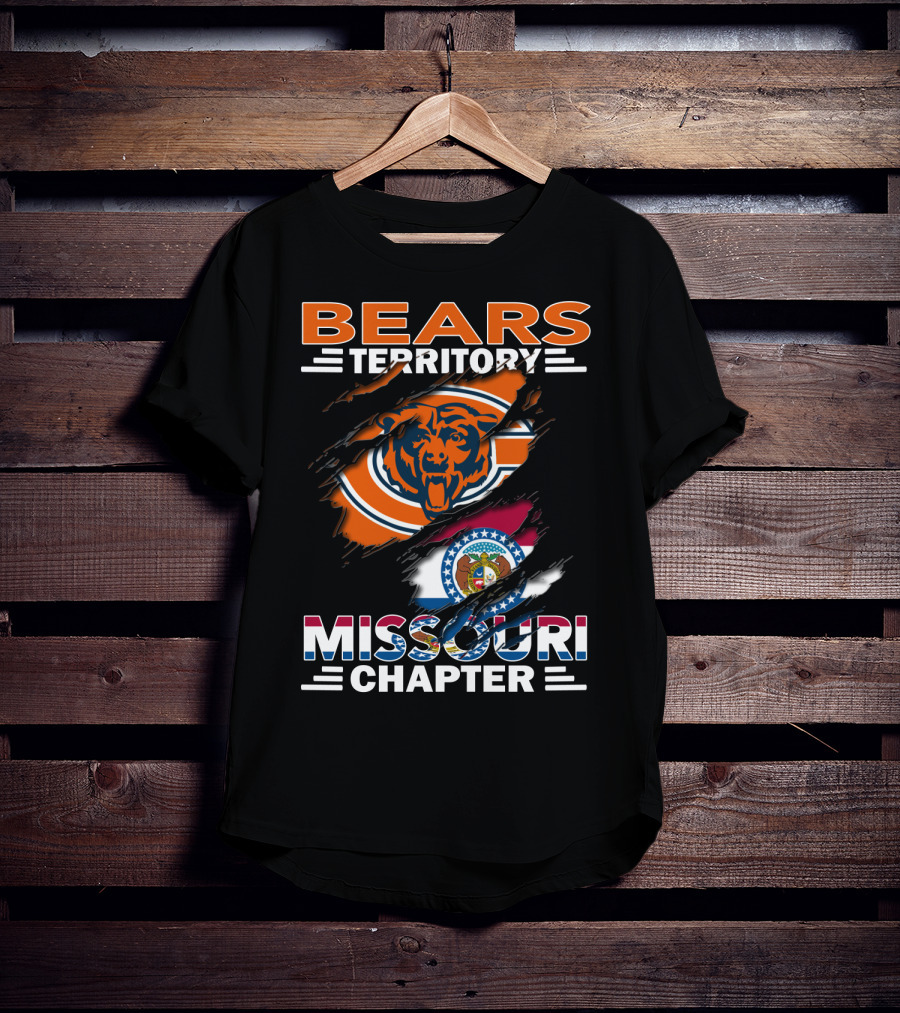 Bears Territory Missouri Chapter Chicago Bears And Missouri State Flag T-Shirt