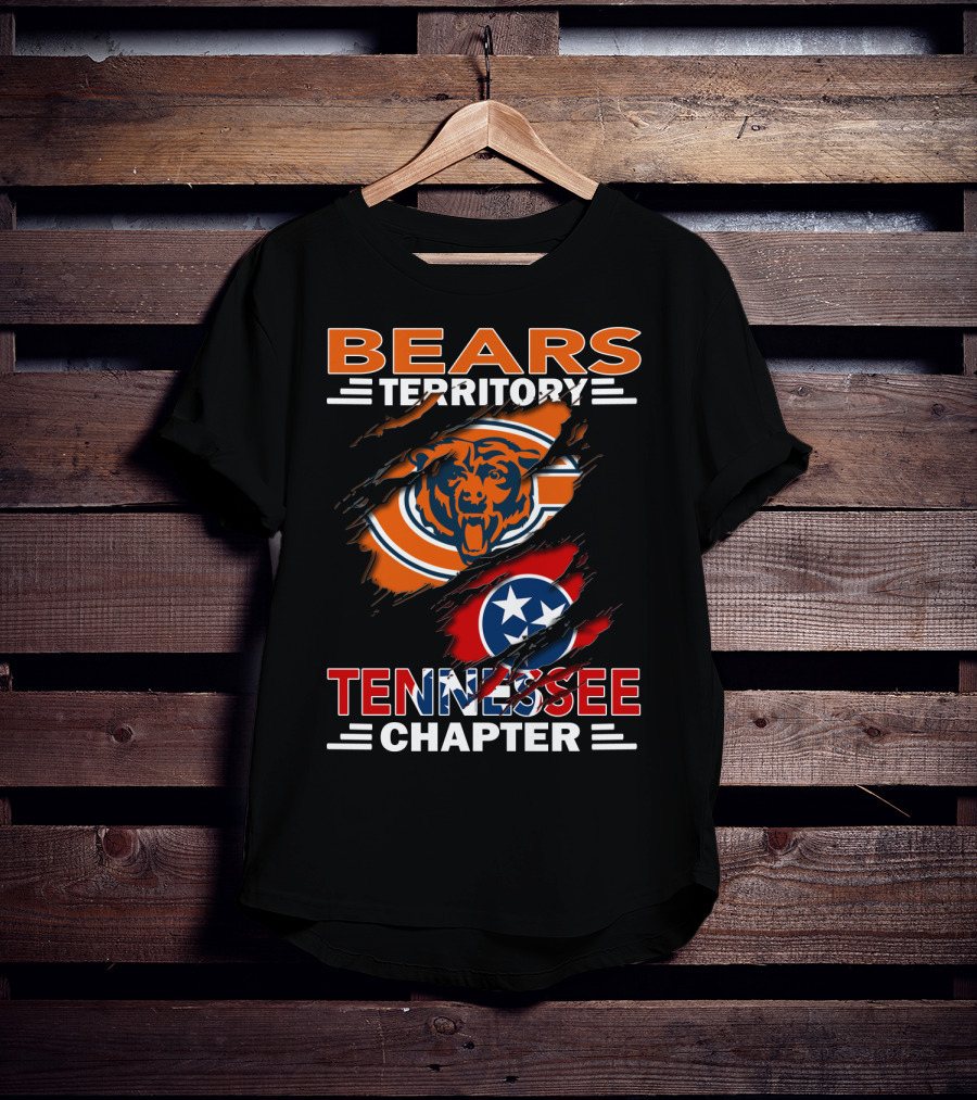 Bears Territory Tennessee Chapter Chicago Bears Tennessee Flag T-Shirt