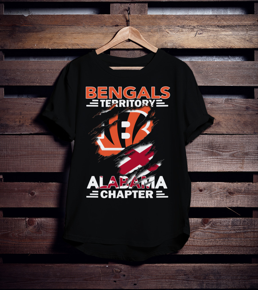 Bengals Territory Alabama Chapter Logo Featuring Torn Flag T-Shirt