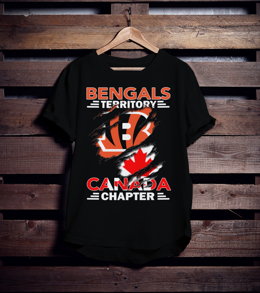 Bengals Territory Canada Chapter Bengals Logo Maple Leaf T-Shirt