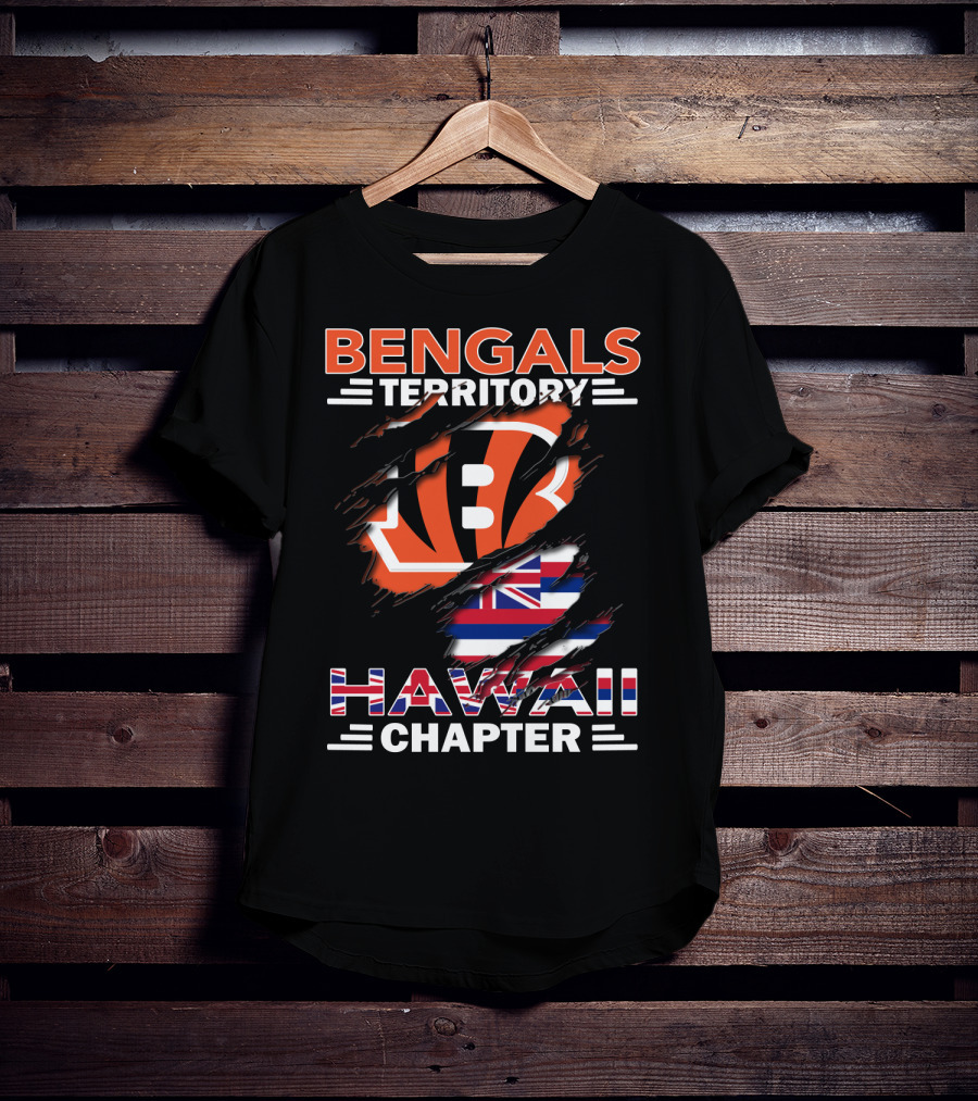 Bengals Territory Hawaii Chapter NFL Logo With Hawaiian Flag Elements T-Shirt