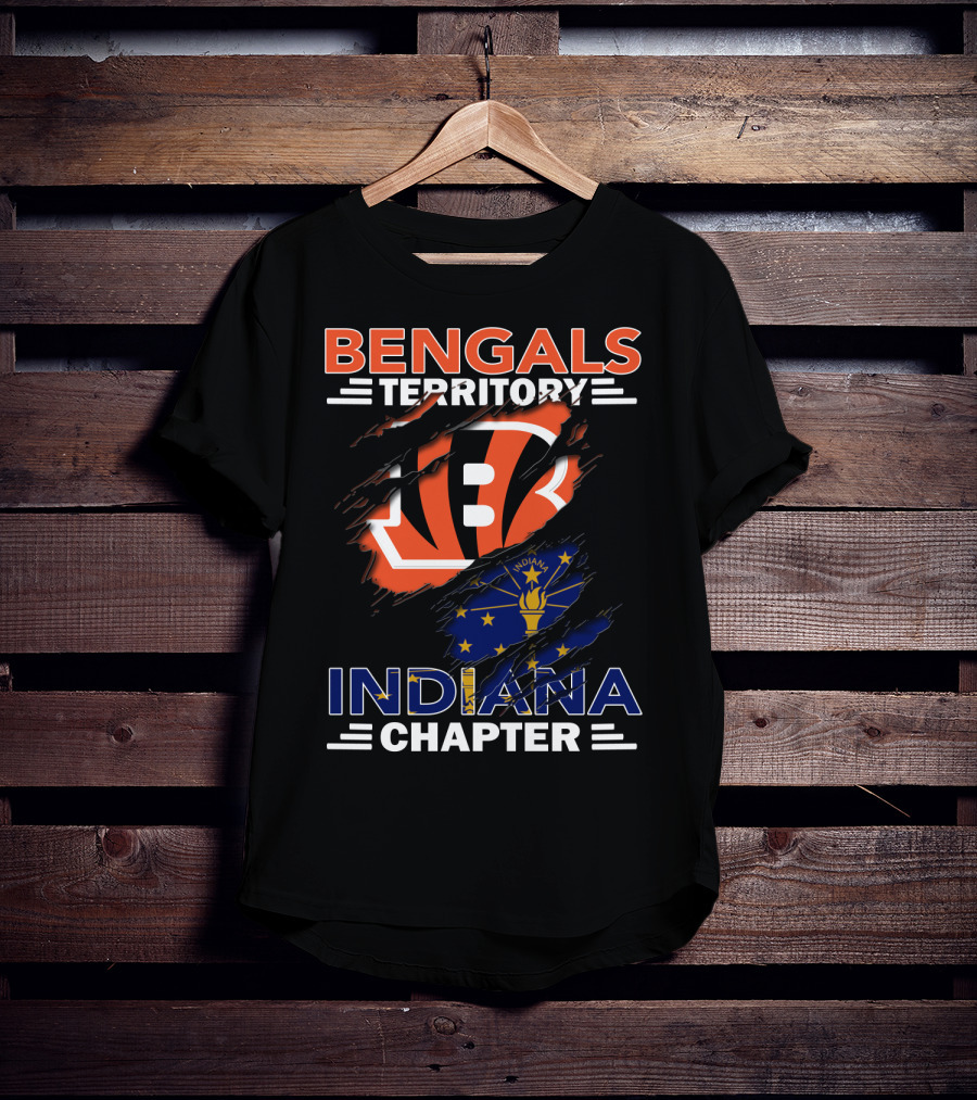 Bengals Territory Indiana Chapter NFL Fan Club United States Flag T-Shirt