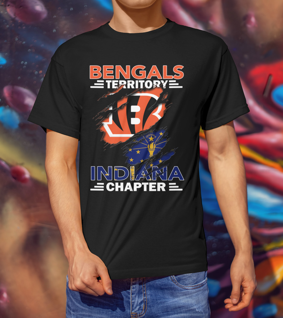 Bengals Territory Indiana Chapter NFL Fan Club United States Flag T-Shirt