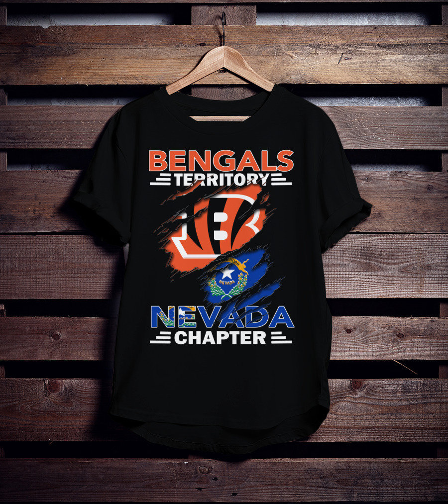 Bengals Territory Nevada Chapter Bengals Logo Nevada Flag T-Shirt