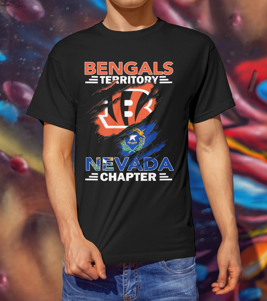 Bengals Territory Nevada Chapter Bengals Logo Nevada Flag T-Shirt