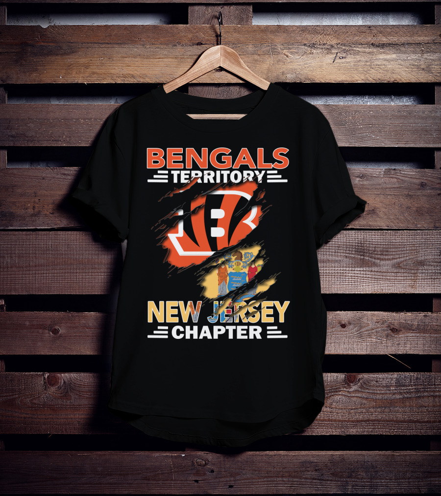 Bengals Territory New Jersey Chapter Logo And State Flag T-Shirt
