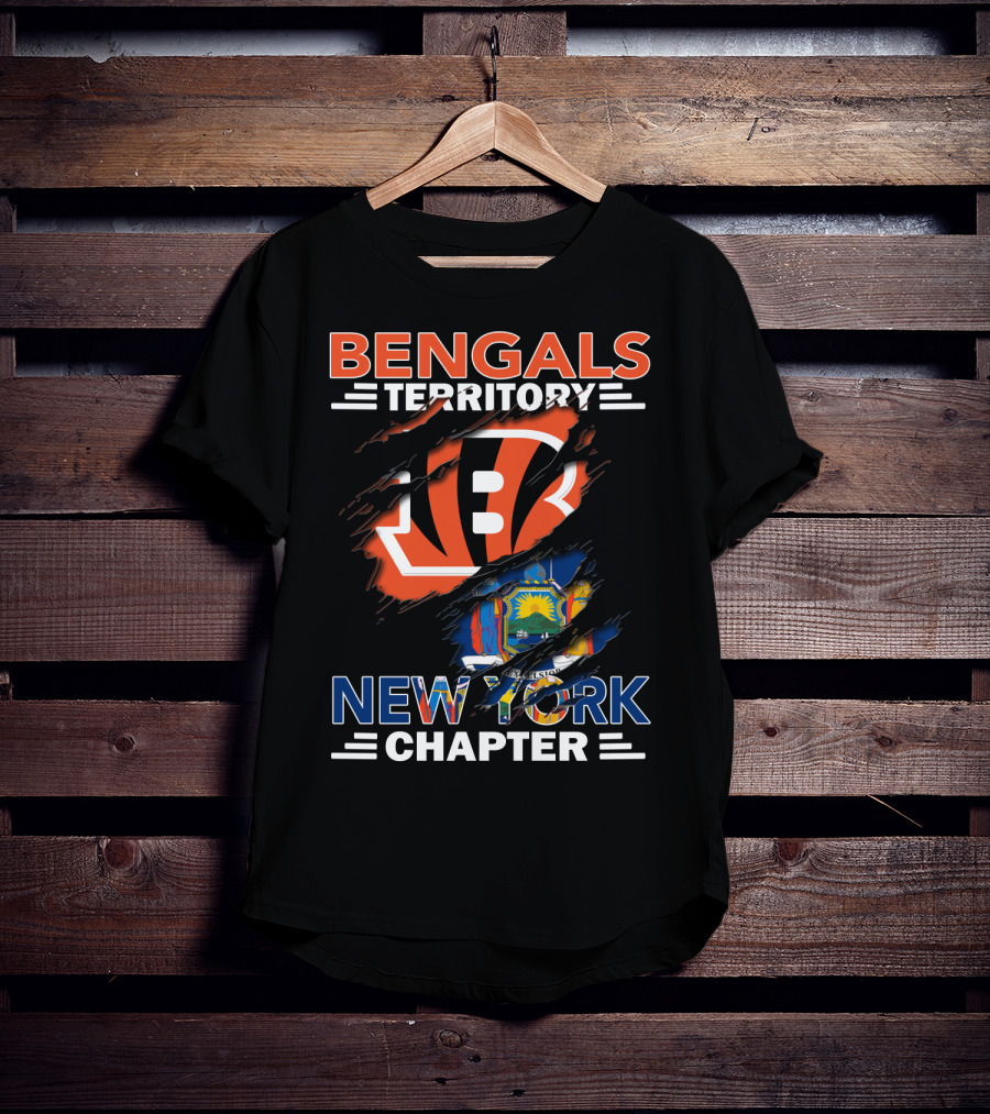 Bengals Territory New York Chapter Iconic Sports Fan Emblem T-Shirt