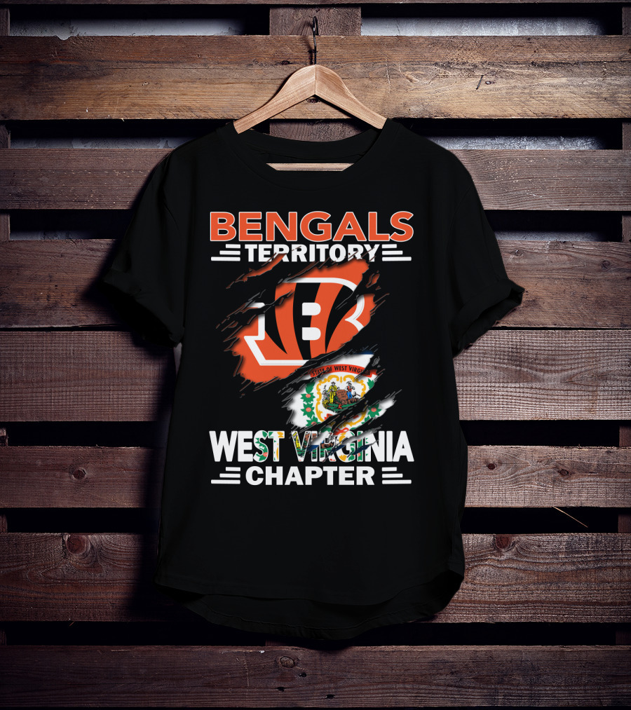 Bengals Territory West Virginia Chapter State Logo NFL Fan Edition T-Shirt