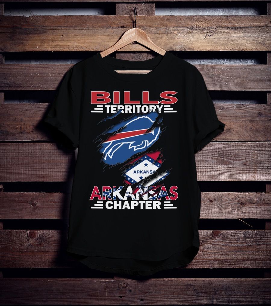 Bills Territory Arkansas Chapter Buffalo Logo And State Flag T-Shirt