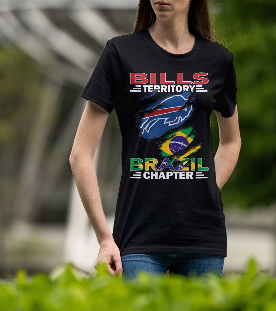 Bills Territory Brazil Chapter Buffalo Football Flag Fan Club T-Shirt