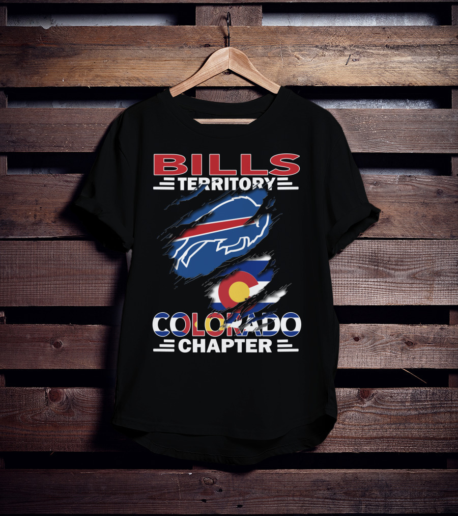 Bills Territory Colorado Chapter Buffalo Team Flag T-Shirt