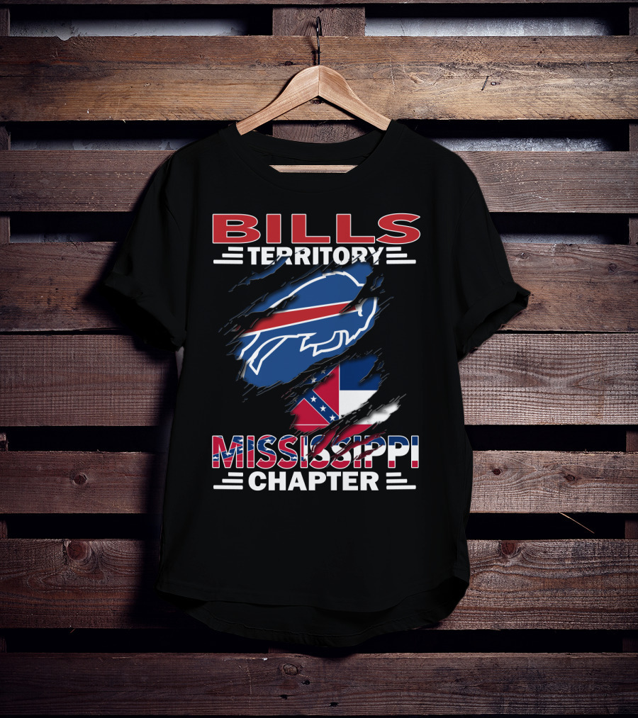 Bills Territory Mississippi Chapter Blue Buffalo Red White Flag T-Shirt
