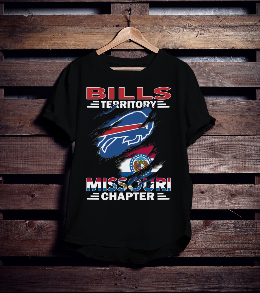 Bills Territory Missouri Chapter Buffalo Logo With State Flag T-Shirt